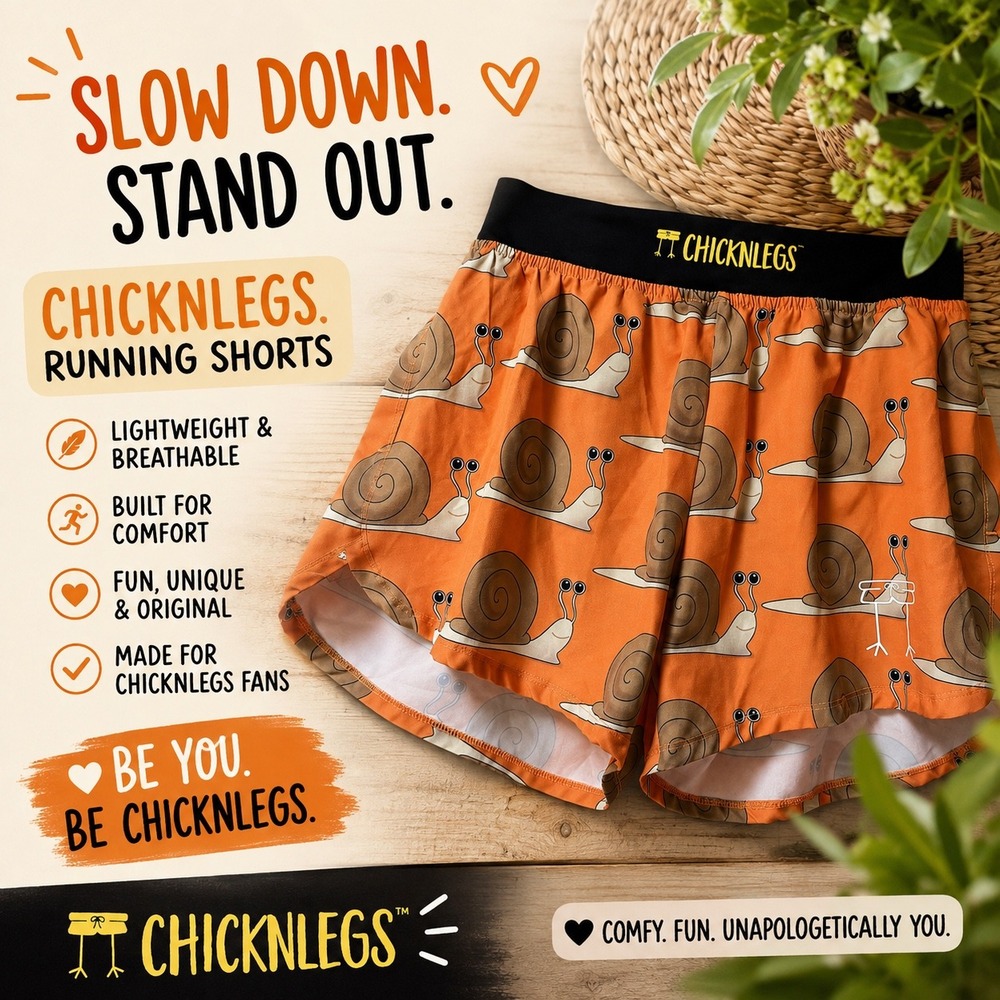 ChicknLegs Womens Snail Print Running Shorts Orange Athletic Gym Small Pocket